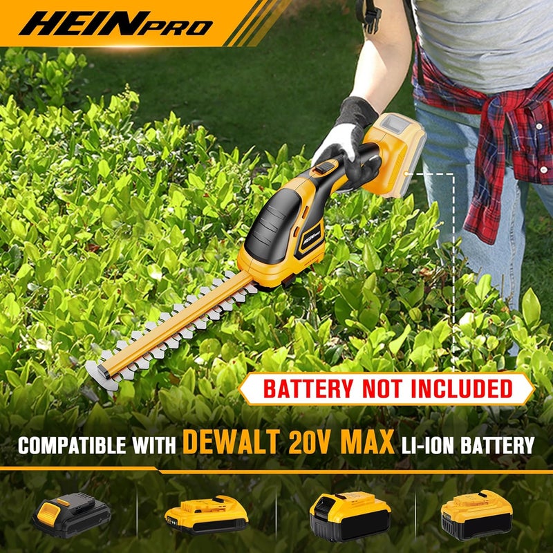 HEINPRO Hedge Trimmer Cordless Compatible with DEWALT 20V MAX Battery (No Battery), Electric Hedge Trimmer Cordless Grass Trimmer, Bush Trimmer Grass Shears Handheld for Yard, Garden, Lawn - Image 2